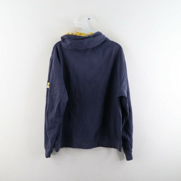 Vintage University of Michigan Block M Hoodie Blue - Picture 6 of 8